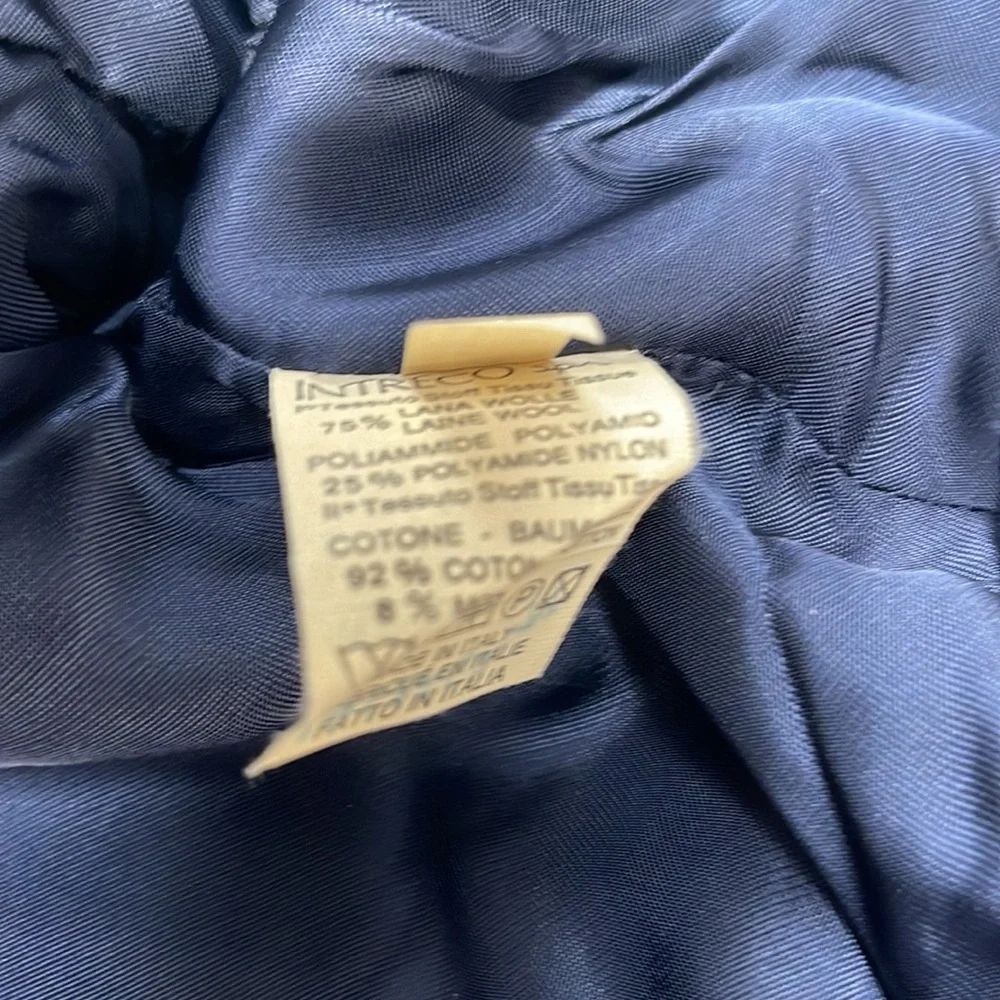 Truly a unique and beautiful jacket. Navy wool blend/hunter green velvet trim - Picture 7 of 10